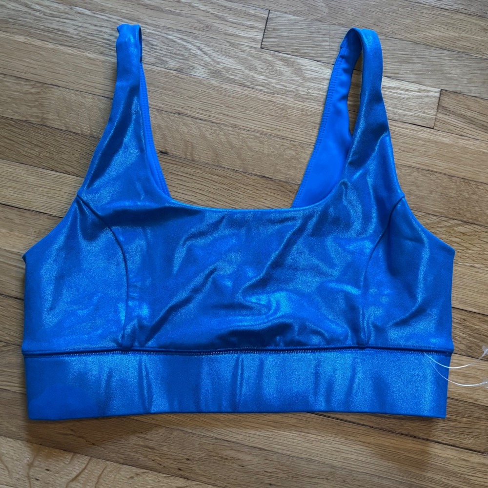 IVL Collective Full Balance Wonder Love Sports Bra Blue Women 10 Gym Metallic
